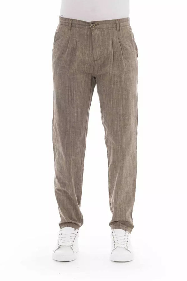 Elegantes pantalones beige chino para hombres