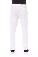 Elegante weiße Baumwoll -Chino -Hose