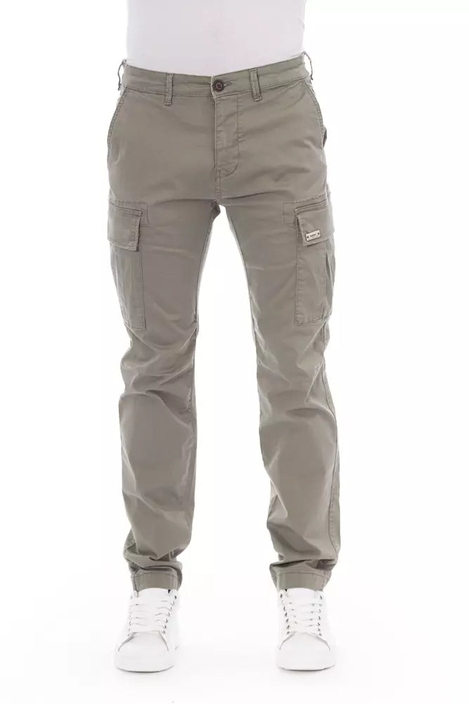 Eleganti pantaloni da carico beige