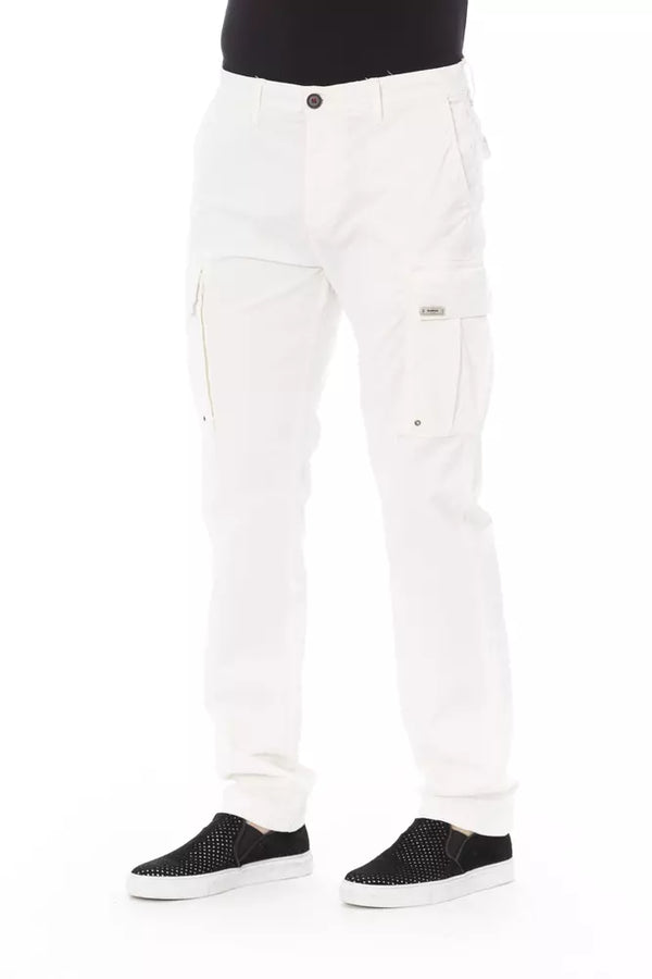 Pantalon de cargaison blanche chic - ajustement sur mesure et extension