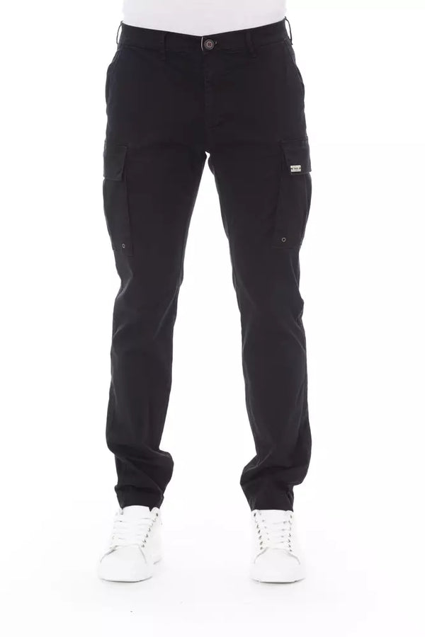 Black Cotton Men Cargo Pant