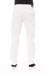 Pantalon de cargaison blanche chic - ajustement sur mesure et extension