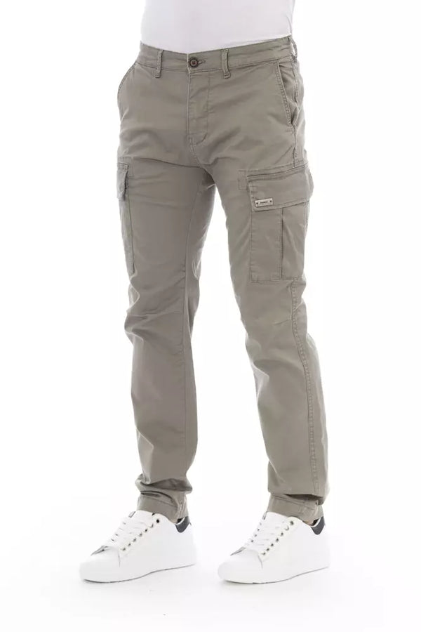 Elegantes pantalones de carga beige