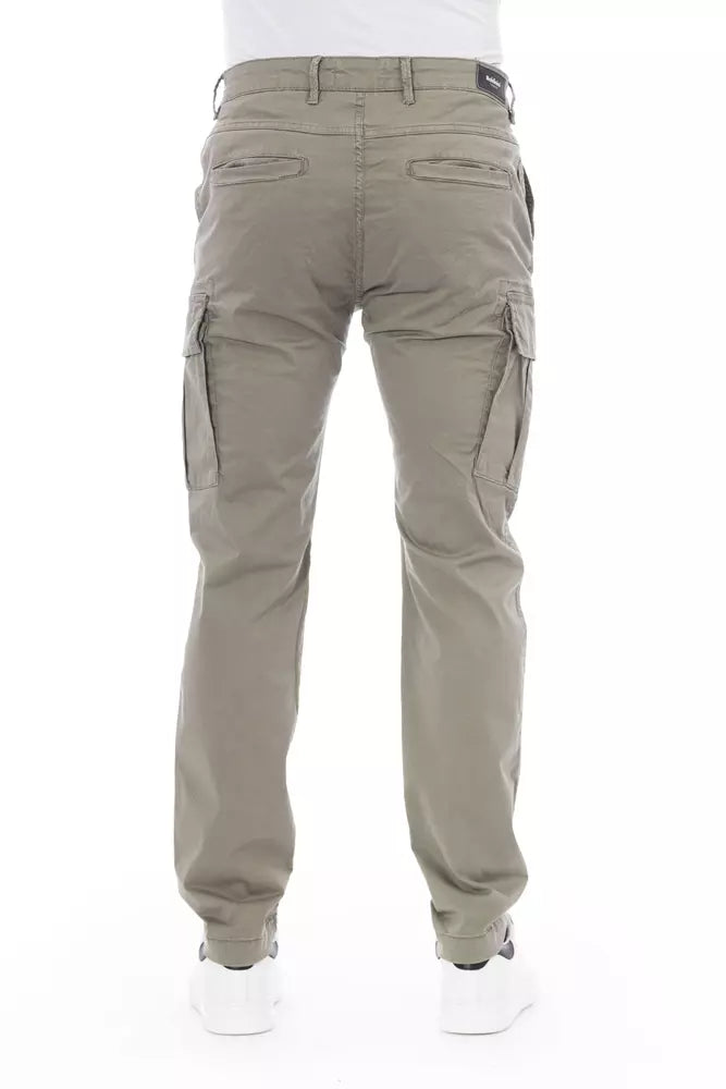 Eleganti pantaloni da carico beige