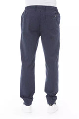 Pantalon chino bleu chic avec cordon