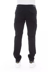 Pantalon de cargaison noir élégant - mélange de coton extensible