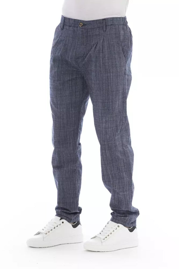 Elegantes pantalones de chino azul para hombres