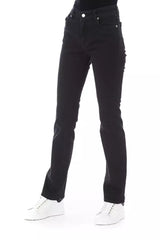 Elegantes jeans estiramientos de algodón negro