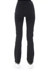 Elegantes jeans estiramientos de algodón negro