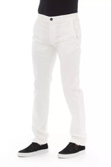 Elegantes pantalones de chino blanco para hombres