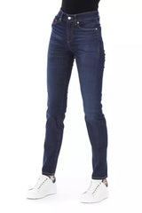 Chic Tricolor Detaillierte Designerjeans