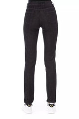 Chic tricolor acent jeans negros