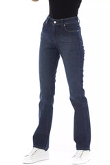 Jeans regolari tascabili Tricolor con dettagli chic