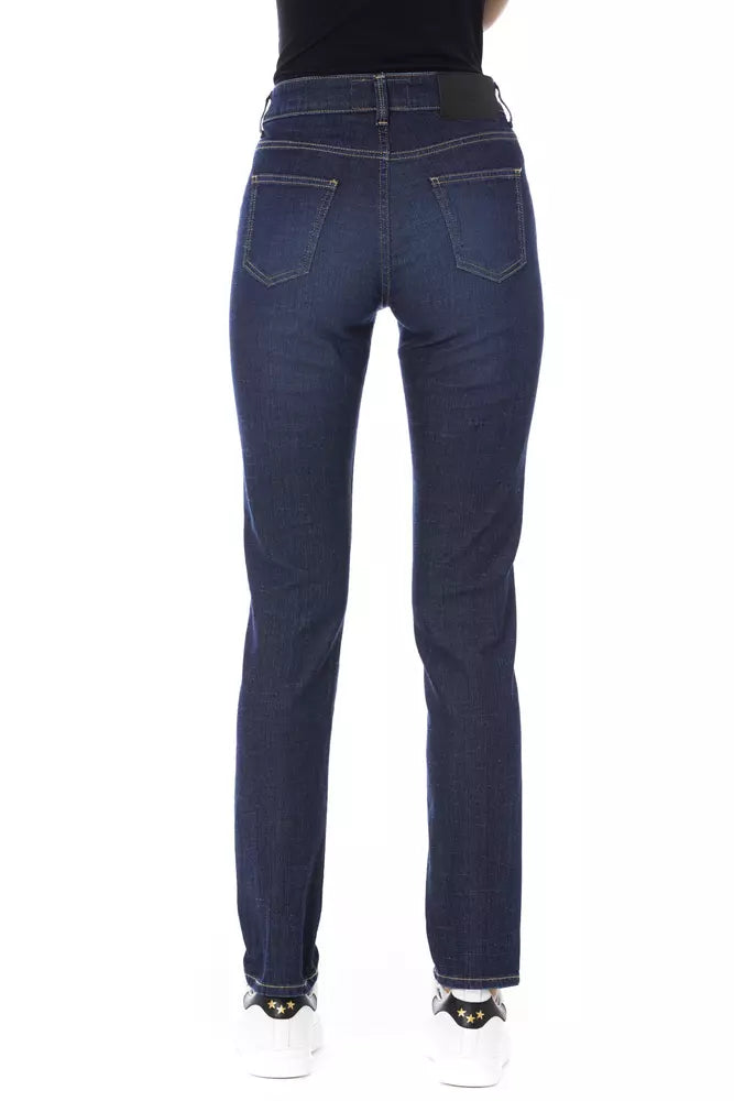 Chic Tricolor Detaillierte Designerjeans