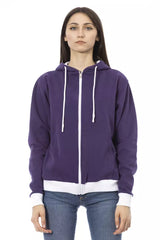 Chic Purple Cotton Kapuzenpullover