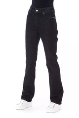 Chic tricolor acent jeans negros