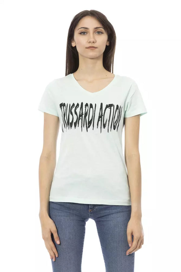 Κομψό ανοιχτό μπλε V-neck tee