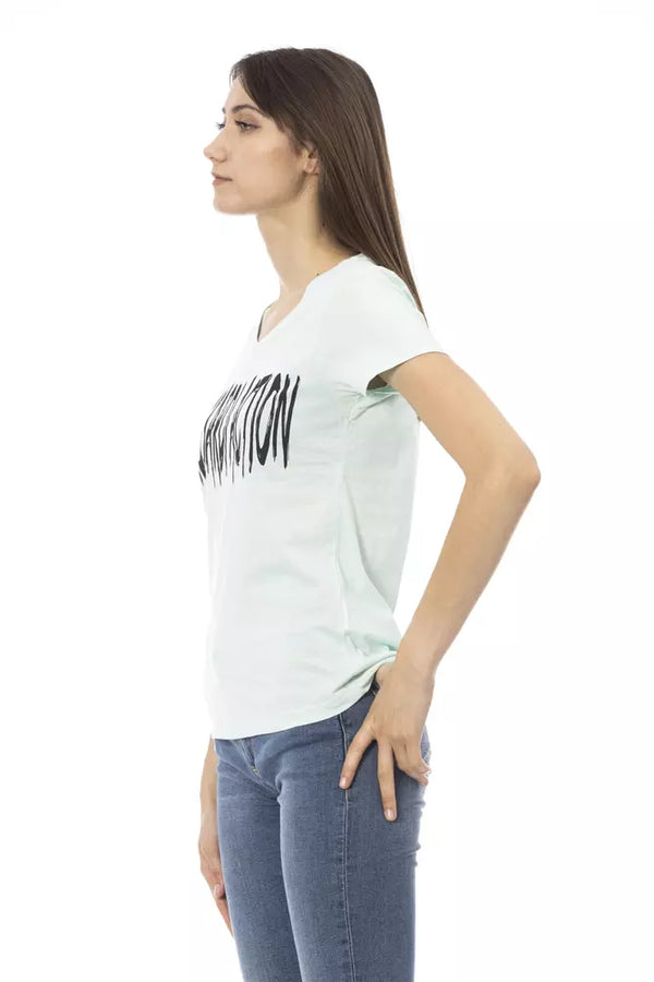 Κομψό ανοιχτό μπλε V-neck tee