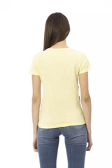 Chic Yellow Short Sleeve Tease mit Druck