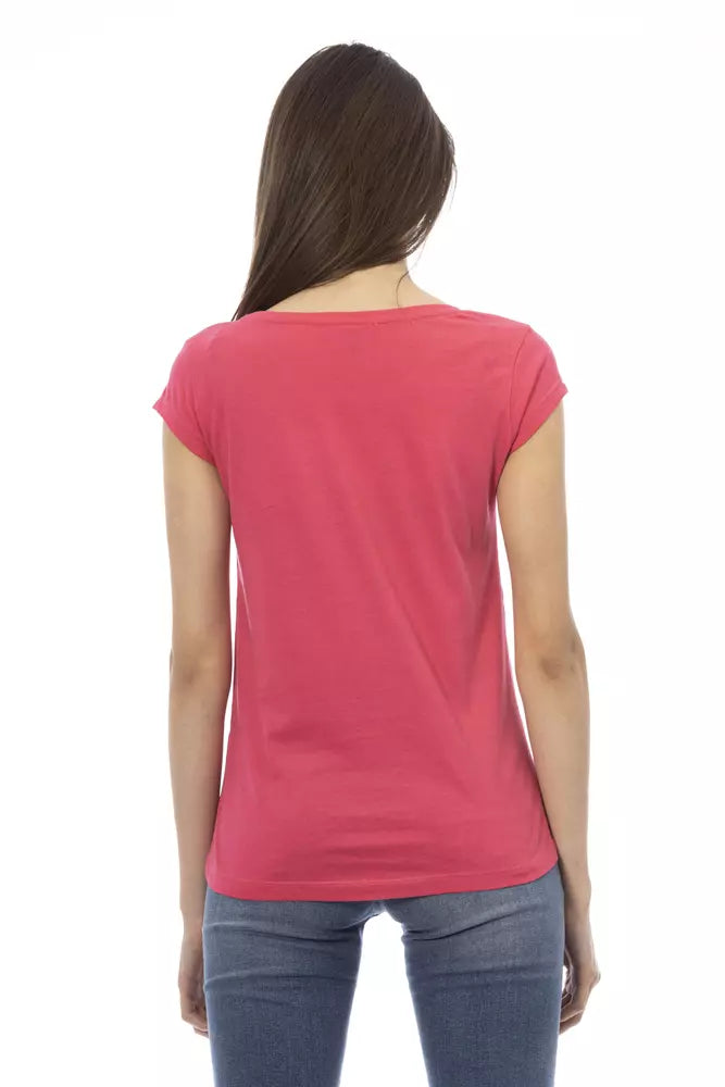 Pink Short Sleeve Fashion T -Shirt