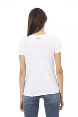 T-shirt blanc élégant avec imprimé avant chic