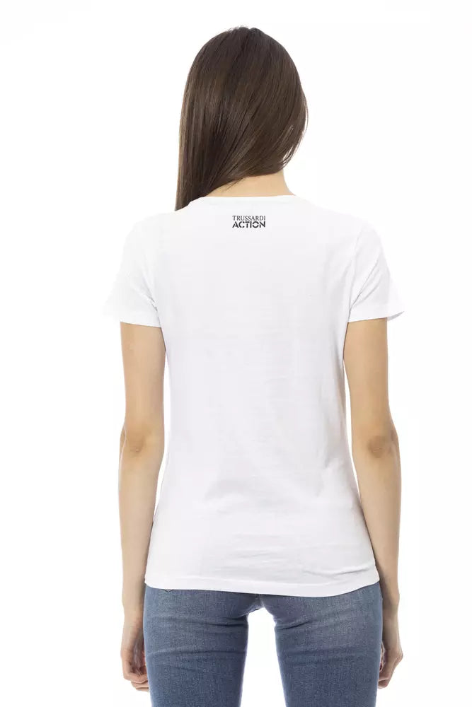 T-shirt à manches courtes blanches élégantes avec imprimé chic