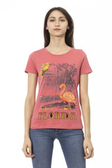 Camiseta de estampado rosa elegante para looks de verano modernos