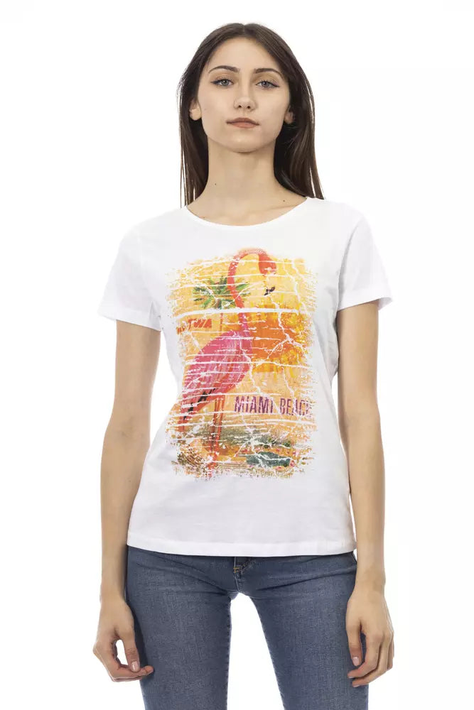 T-shirt blanc chic avec flair graphique