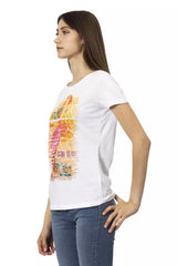 T-shirt blanc chic avec flair graphique