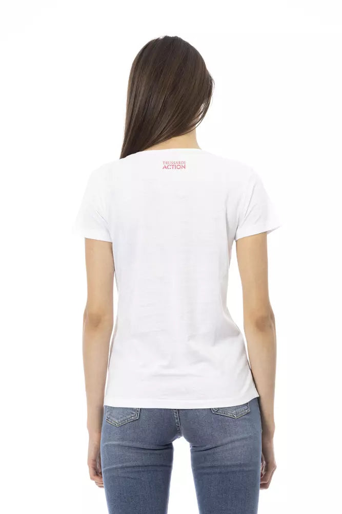 T-shirt blanc chic avec flair graphique