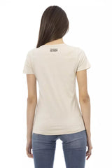 T-shirt décontracté à mélange de coton beige