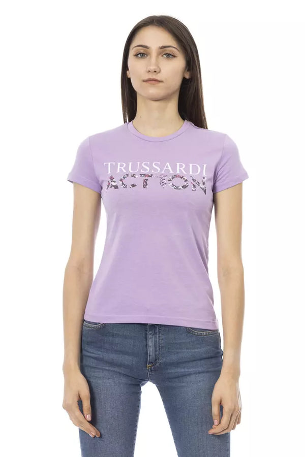 Elegantes lila Kurzarm -T -Shirt