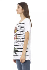 T-shirt de mélange de coton blanc chic