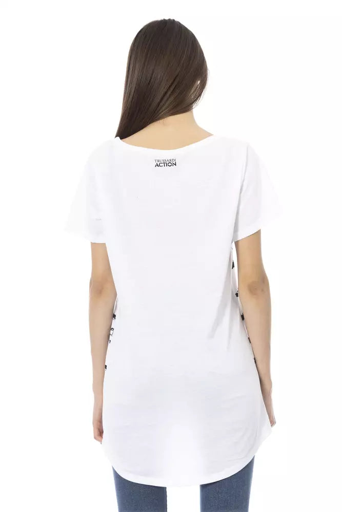 T-shirt de mélange de coton blanc chic