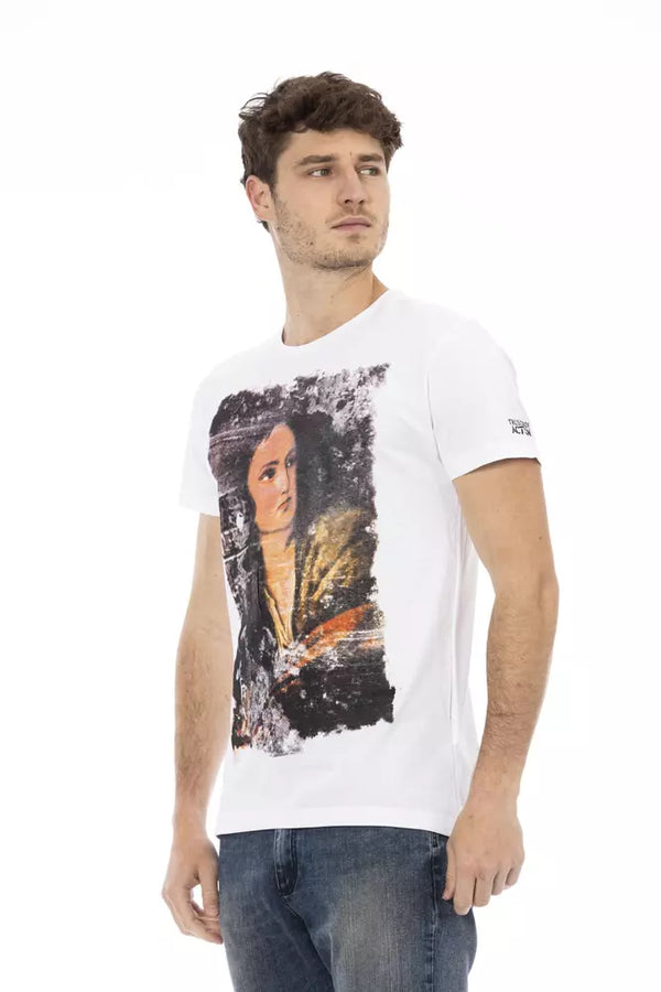 Elegantes weißes lässiges T -Shirt mit Frontdruck