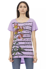 Chic Purple Short Sleeve Round Neck T -Shirt