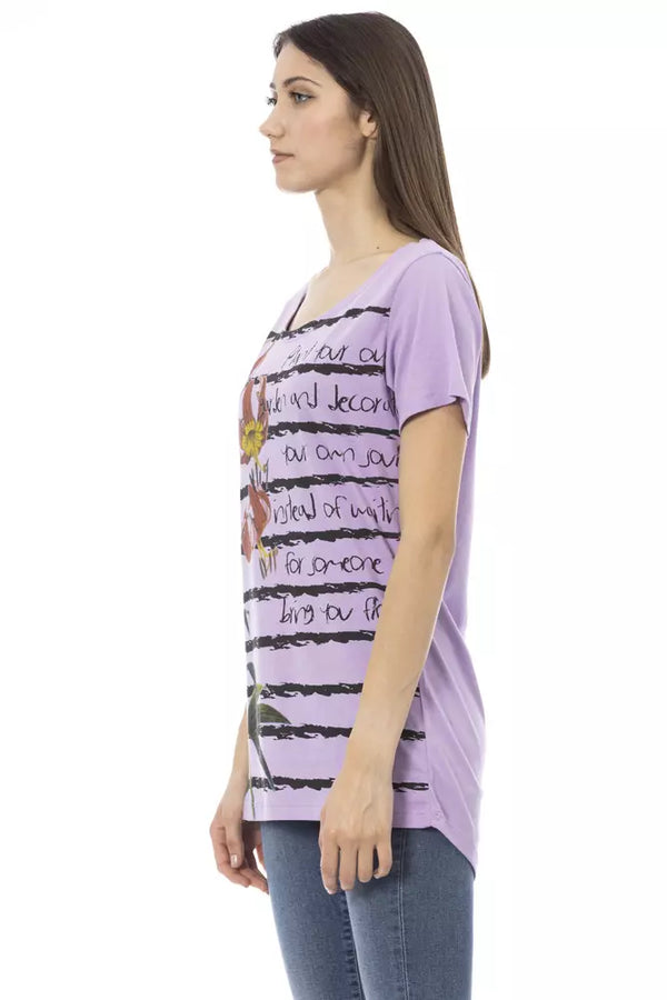 Chic Purple Short Sleeve Round Neck Tee