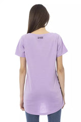 Chic Purple Short Sleeve Round Neck T -Shirt