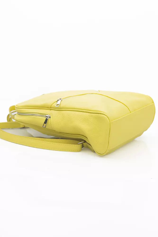 Sac à dos en cuir jaune soleil