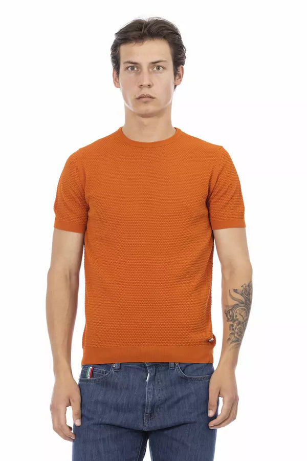 Chick Orange Kurzarm -Baumwollpullover