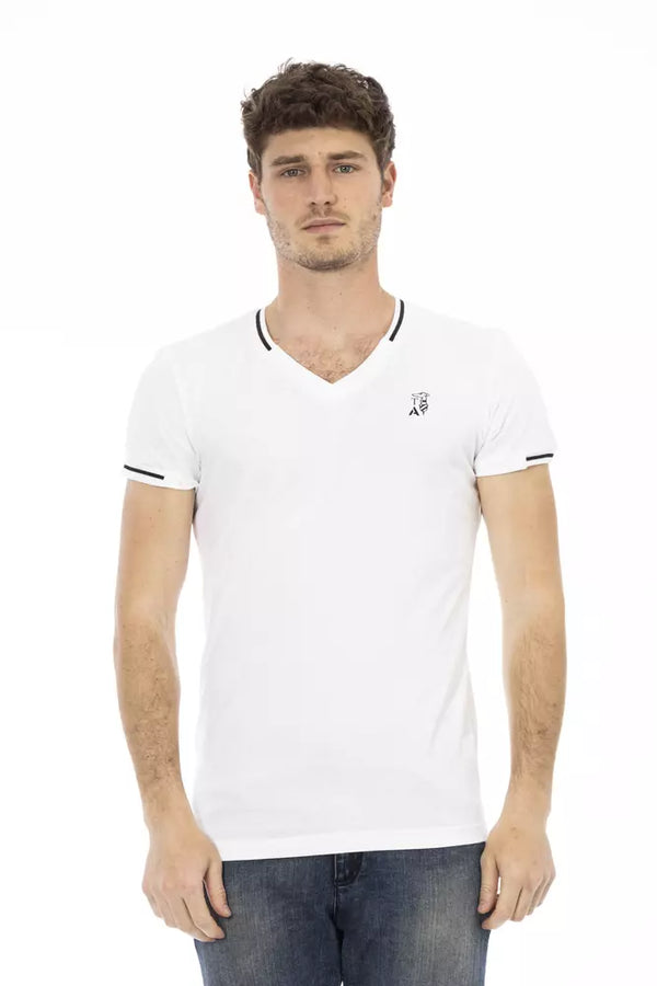 Κομψό V-neck tee με θωρακική εκτύπωση