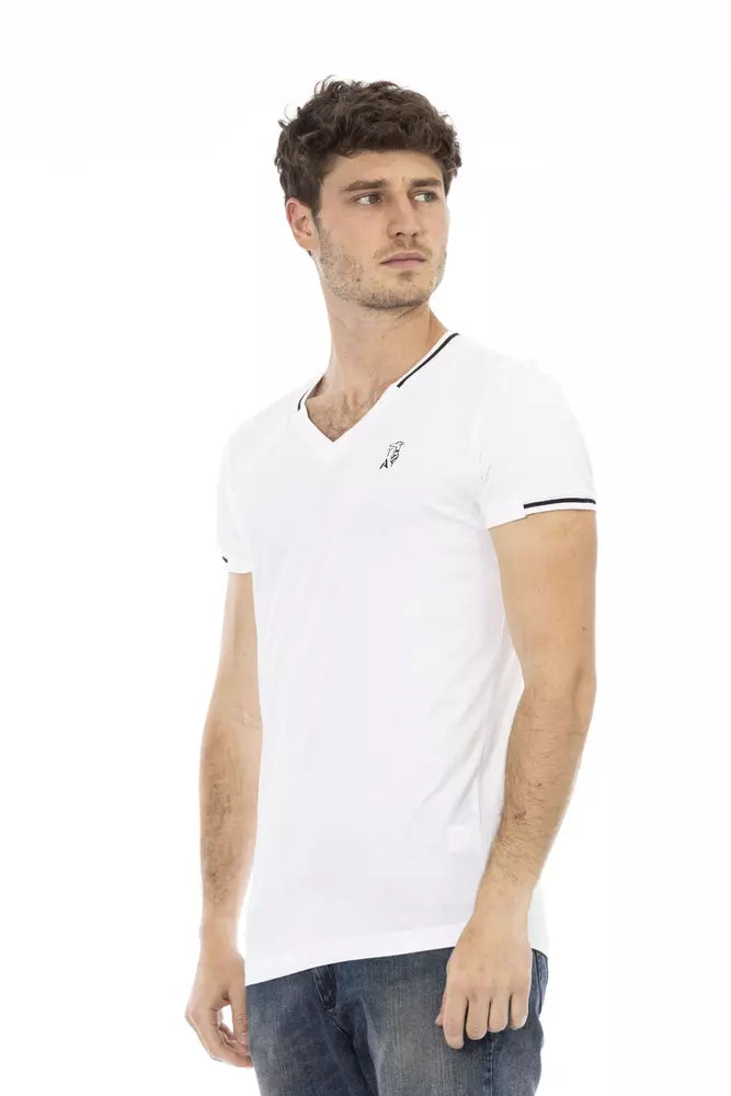 Κομψό V-neck tee με θωρακική εκτύπωση