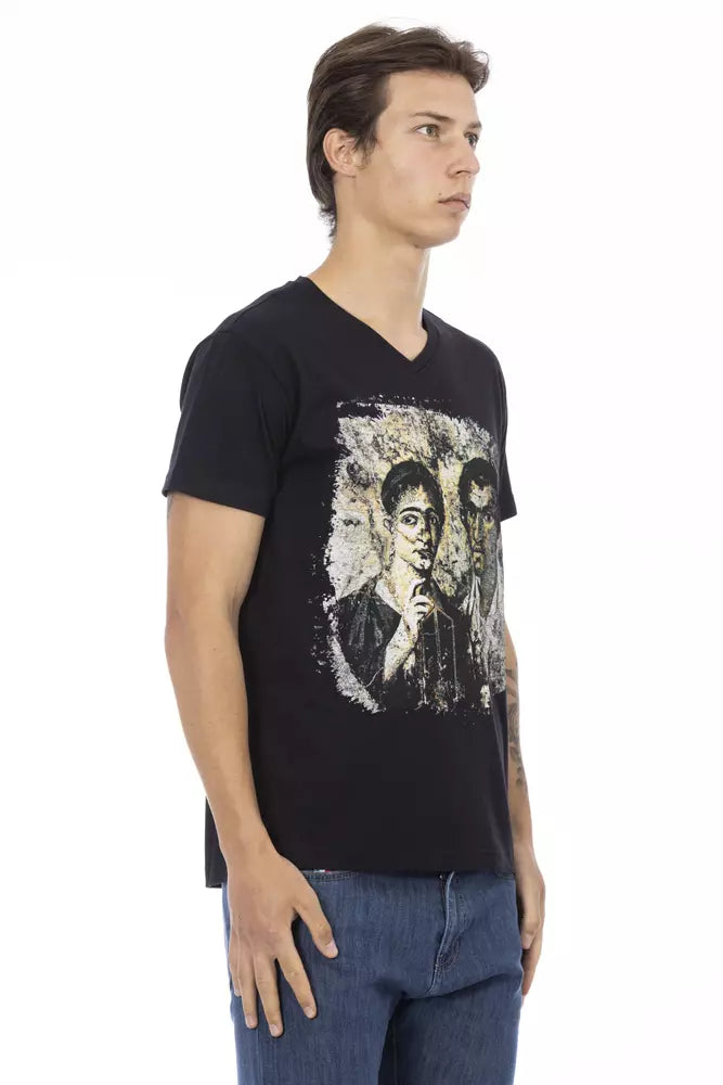 Black Cotton Men T-Shirt