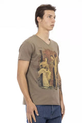 Elegantes V-Ausschnitt-T-Shirt mit schickem Frontdruck