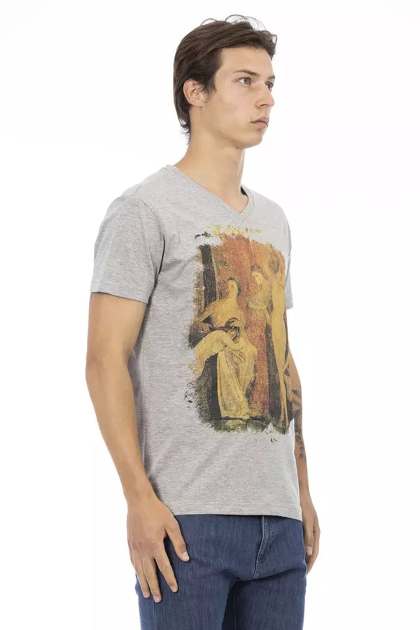 Gray Cotton Men T-Shirt