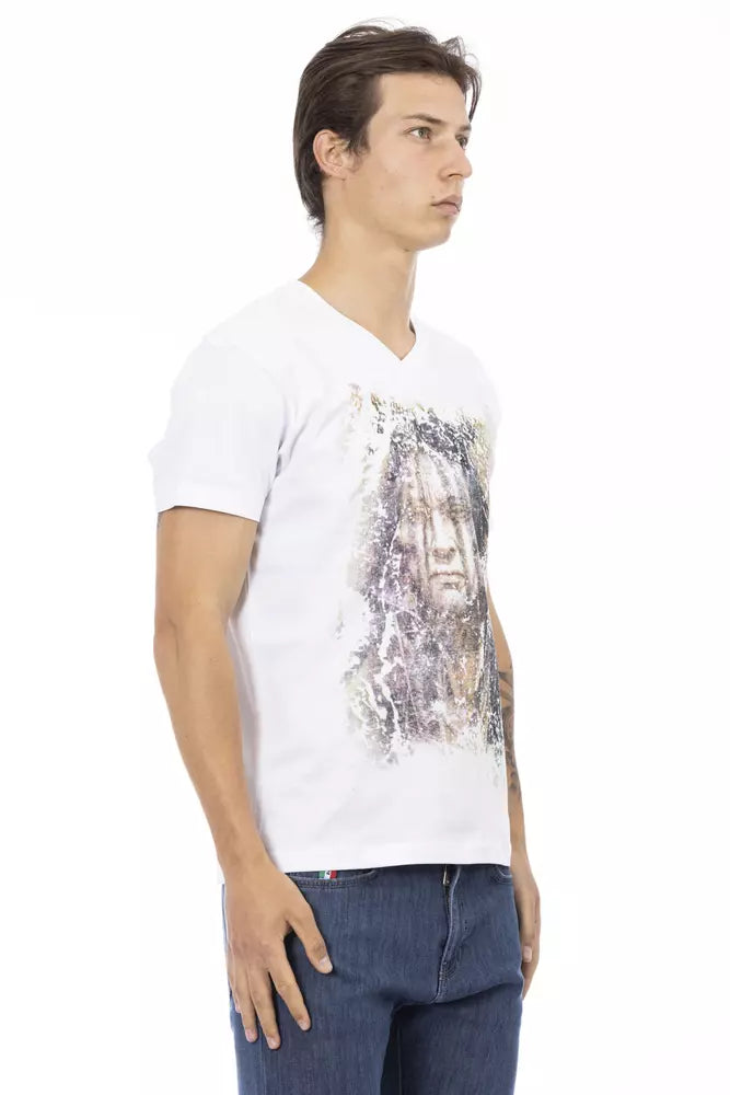 Elegantes V-Ausschnitt-T-Shirt mit schickem Frontdruck