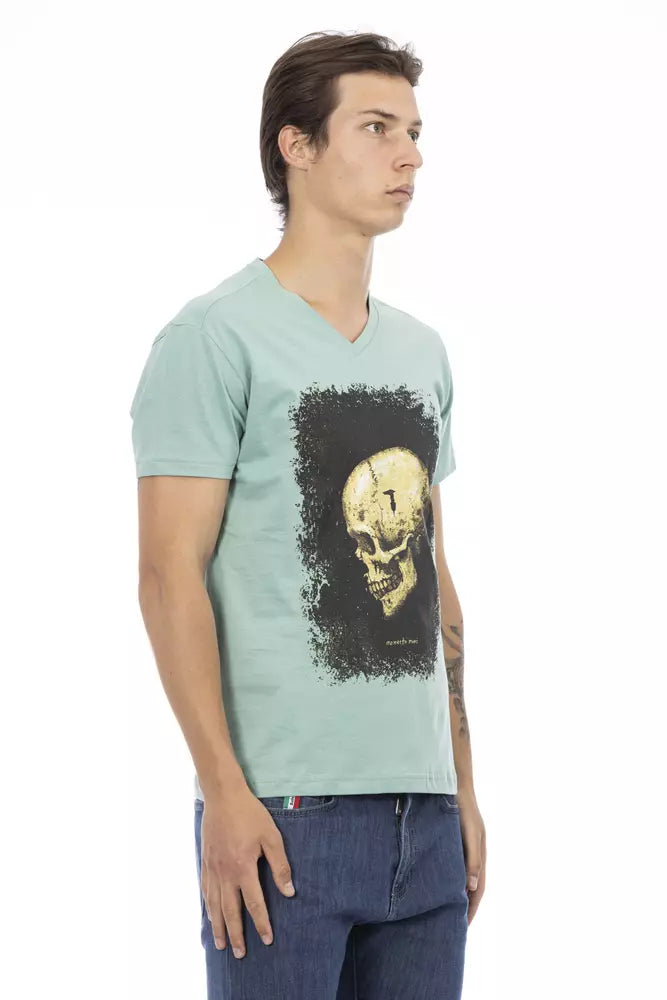 Elegante camiseta de cuello en V de manga corta