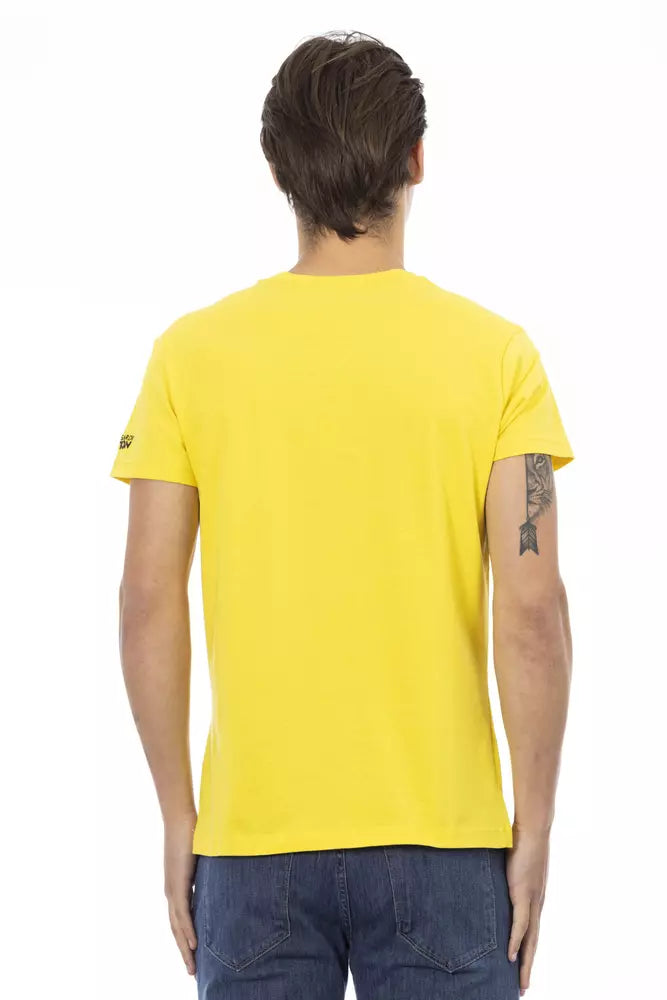 Sunshine Yellow V-Neck Tee με γραφική γοητεία