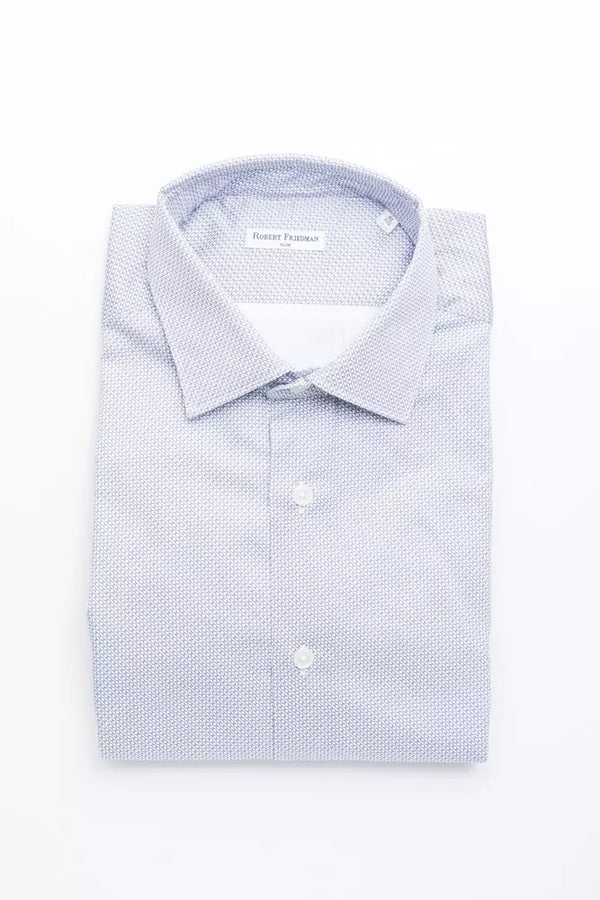 Camisa de algodón de cuello delgada elegante mediana