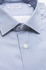 Elegante camicia di cotone con colletto medio sottile